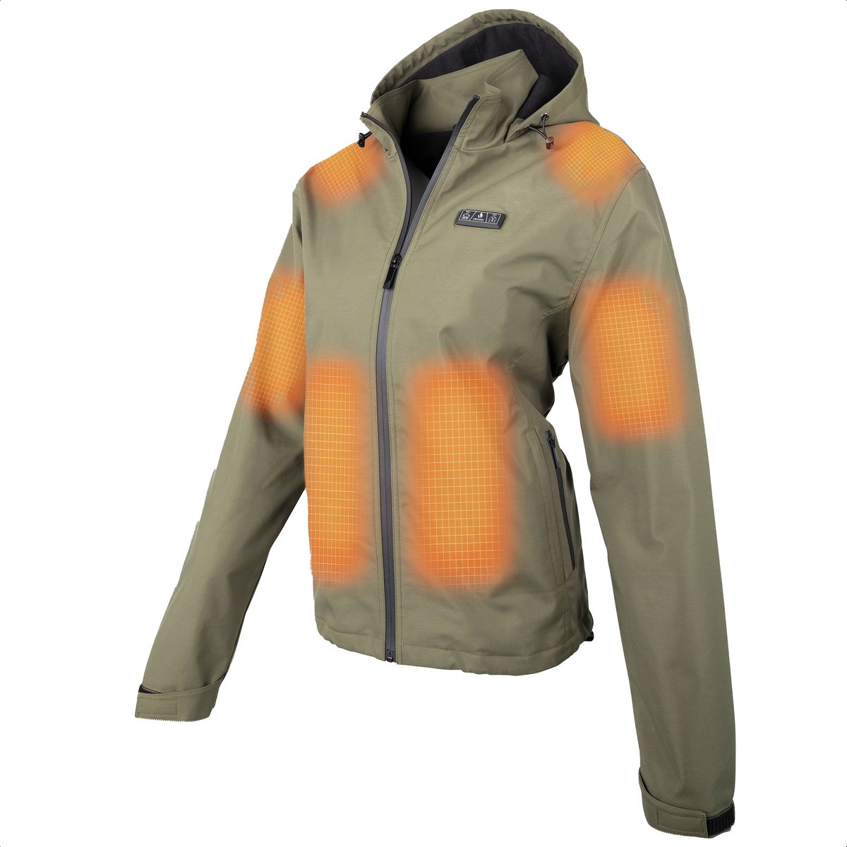 HEATDRY® Clothing - Verwarmde Jas Dames - Softshell Jas Dames - HeatFlex LITE - Groen - Maat: XL