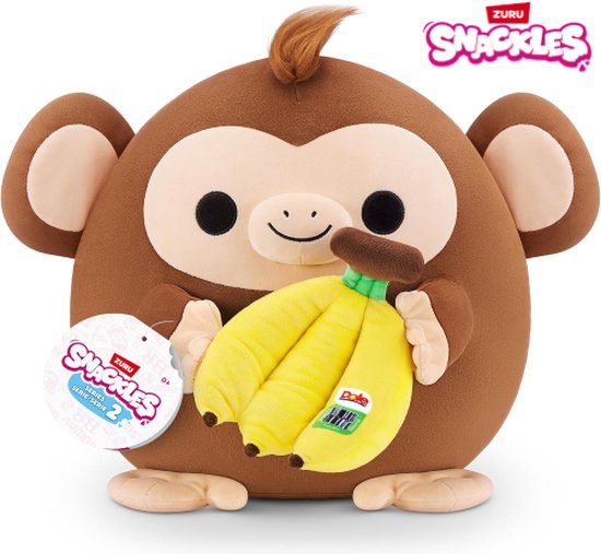 Snackles knuffel – Aap Riko met Dole Bananen 25 cm - Pluche Squishy ...