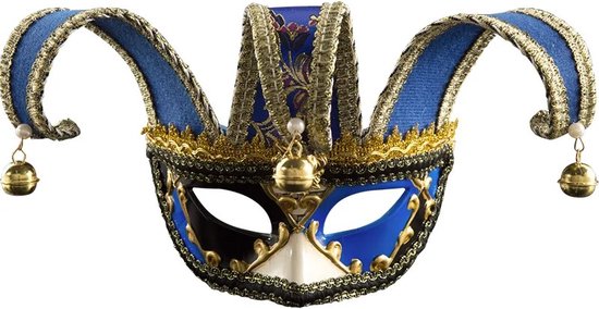 WiseGoods Luxe Joker Masker Dames & Heren - Maskers Voor Kostuum - Accessoires Bij Kostuums - Carnaval - Halloween - Feest - Blauw
