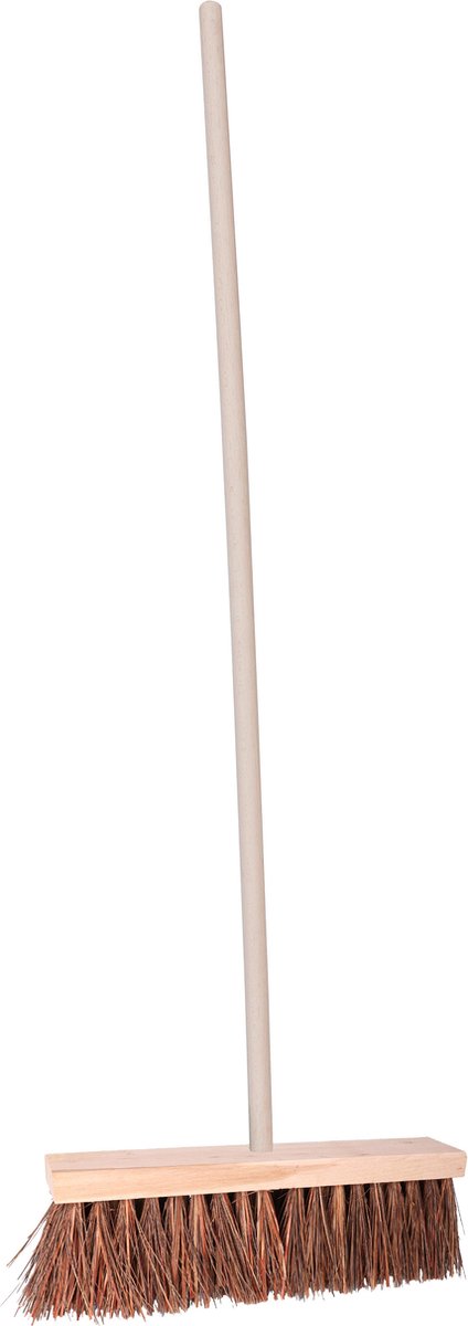 Goedkoopste Straatbezem/buitenbezem - Theo - hout/piassava - 141 cm steel - 40 cm bezemkop - werkplaats bezem