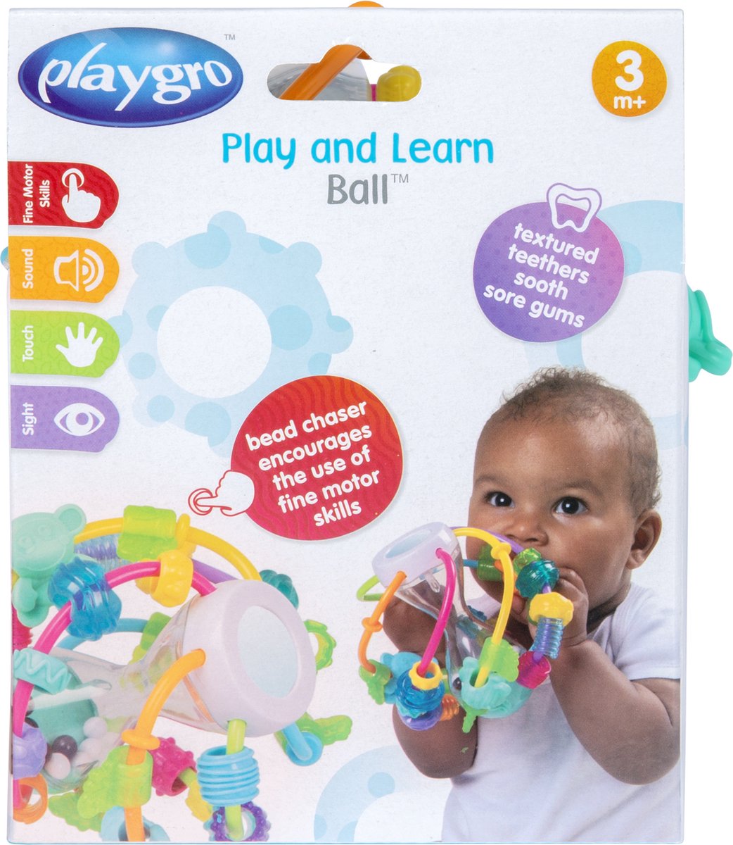 Playgro- Spelen en leren bal - Baby bal - Baby Speelgoed - Educatief baby speelgoed - Speelgoed Baby - Activity centre - Rammelaar - Activiteiten speelgoed - Cadeau - stimuleert ontwikkeling — afbeelding 6