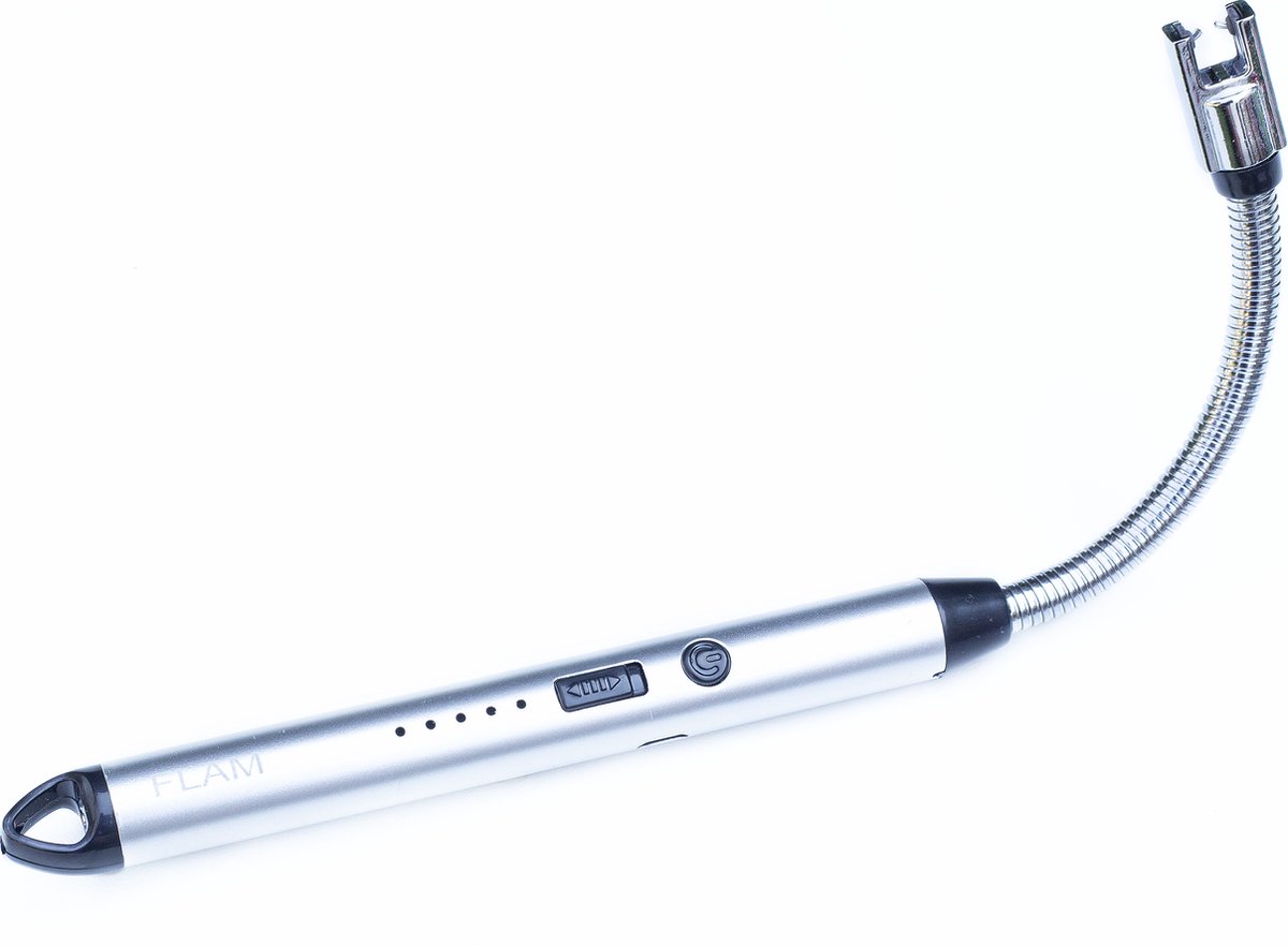 Goedkoopste Flam Lange Buigbare Elektrische Aansteker - Keuken BBQ Kaars Aansteker - Elektrische Plasma Aansteker USB Oplaadbaar - Briquet - Zilver