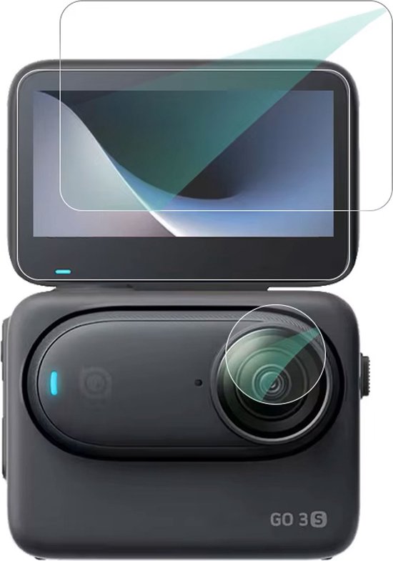 Protecteur d'écran adapté pour Insta360 GO 3S - Protecteur d'écran en Tempered Glass - 1x LCD & 1x Objectif - Protection adapté pour Insta360 LCD & Objectif - Glas Trempé 9H - Protecteur d'écran TPU - Set complet - TechDefend