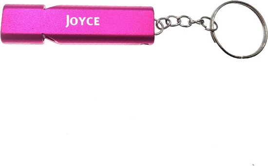 Sleutelhanger - Fluit - Met Naam - Joyce - Roze - Veiligheid