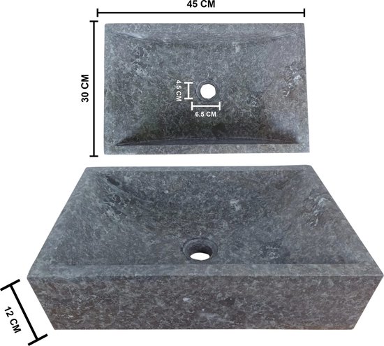 Loutro Waskom Loutro Elleni S Rechthoek 57x40.5x15 cm Marmer Sand - Megadump Dalen