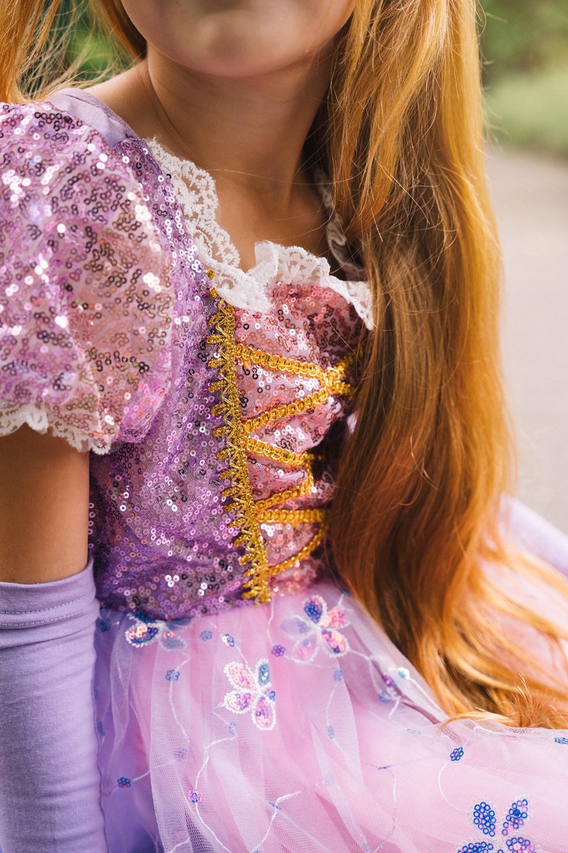 Prinsessenjurk meisje - verkleedjurken meisjes - verkleedkleren kind - prinsessen verkleedkleding - inclusief prinsessen accessoireset — afbeelding 3