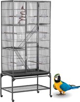 Bol.com Papegaaienkooi – Parkietenkooi Op Voet & Wieltjes – Grote Vogelkooi Voor Binnen – Voliere – Vogel Speelgoed - Inclusief ... aanbieding