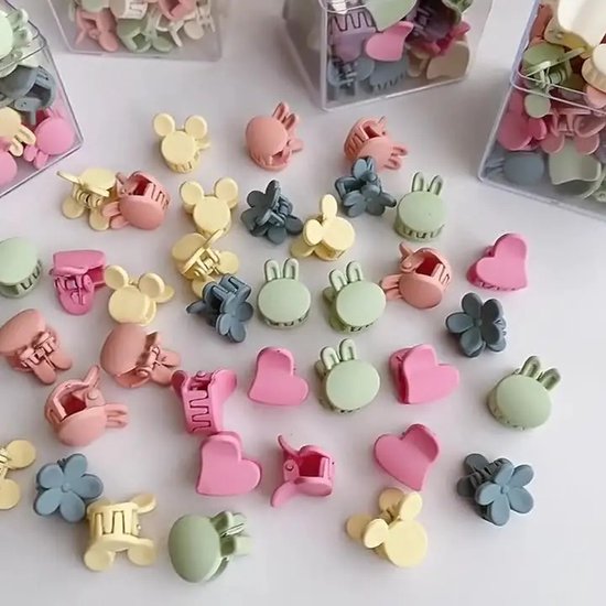 Foto: 30 stuks fashion bloem hart konijn haar clip perfecte haaraccessoires voor geschenken mini haarknipjes vlinder haarclips haarspeldjes mini haarknippen haarknipjes meisje haarklemmetjes pastel kleur 30 stuks