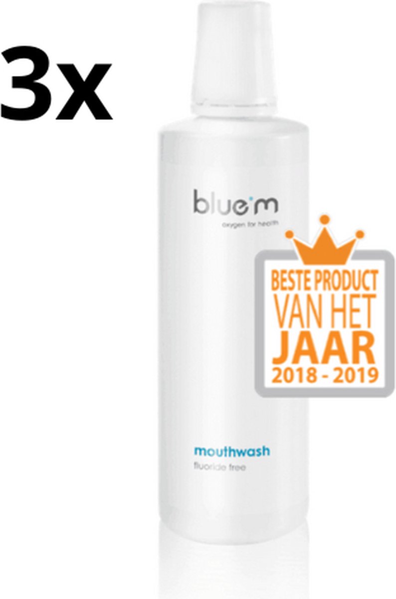 Goedkoopste 3x Bluem Mondwater Fluoride Vrij 500 ml - Voordeelverpakking