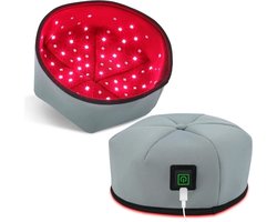 Licht Therapie - Infrarood Therapie -Haargroei Behandeling - Anti-Stress Muts - Verlichten Hoofdpijn - Haargroei Cap - Grijs