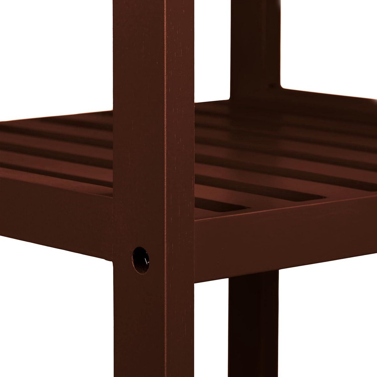 5-etages badkamerrek bamboe houten opbergrek staand donkerbruin 1395 x 345 x 33 cm Opbergrek