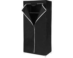 Stoffen vouwgarderobe voor camping - 160 x 75 x 45cm - zwart RYG83H Kledingkast