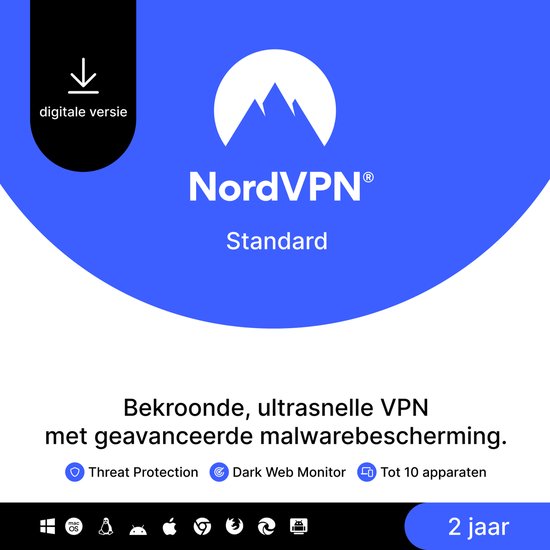 NordVPN Standard - VPN & Cybersecurity Software - 2-jarig ...