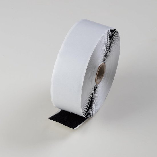 Klittenband zelfklevend - Type: Enkelzijdig Breedte: 50 mm Lengte: 10 meter Kleur: Zwart Klittenband zelfklevend - Type: Enkelzijdig Breedte: 50 mm Lengte: 10 meter Kleur: Zwart