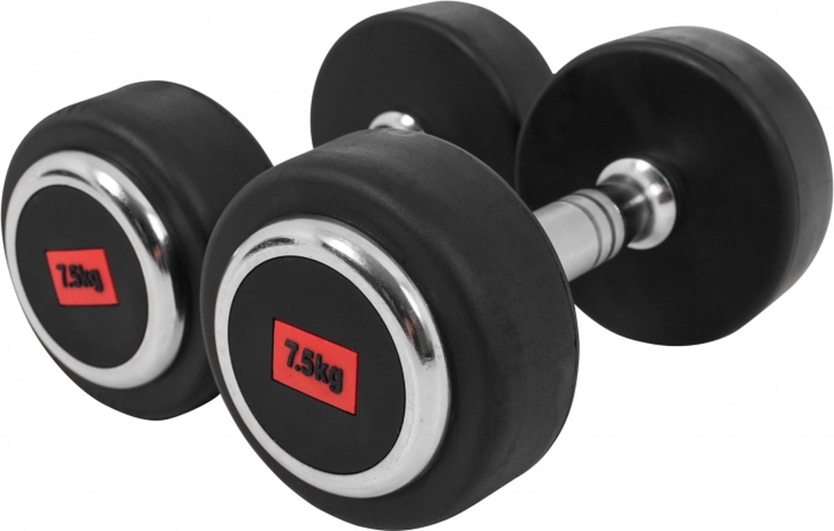 Gorilla Sports Dumbellset - Halterset - 2 x 75 kg - Gietijzer (rubber coating)