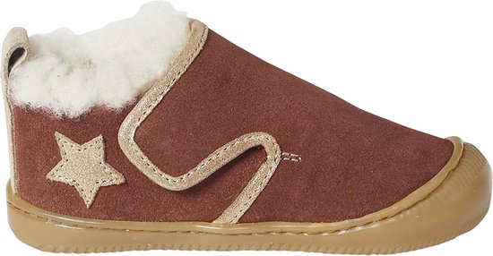 Vertbaudet Chaussons fourrés scratchés bébé en cuir souple