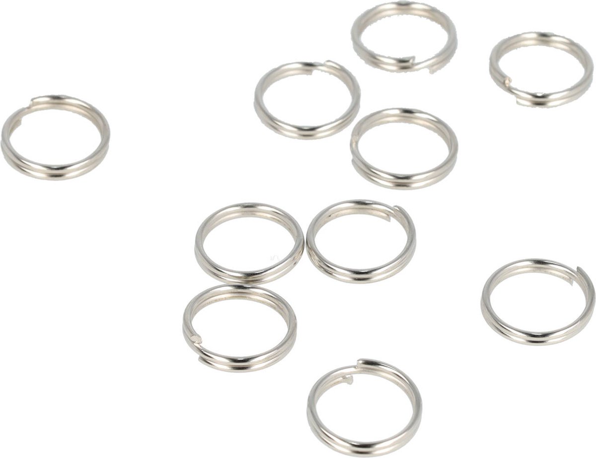 Haarsoires DIY Sleutelringen 1,5 cm – metalen sleutelhangers – zilver – set van 500 - Onderdelen - Zelf Sieraden & Haaraccessoires Maken