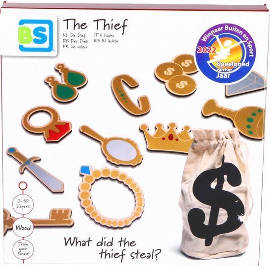 BS Toys The Thief Spel - De Dief - Buiten en Binnenspeelgoed - Educatief Speelgoed - Kinderspel - 2-10 Spelers - Speelgoed Van Het Jaar - Cadeau kind - Memory spel - Memory spelletjes - Houten speelgoed - Gezelschapspellen kinderen