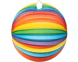 Wefiesta Lampion Rond 25 Cm Papier Regenboog