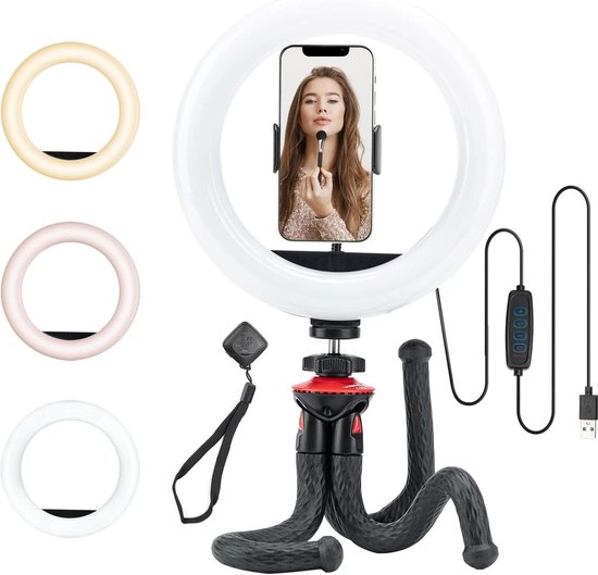 Led Lights Tiktok U PHITNIS 10 Selfie Ring Light With 63 Tripod Stand & Phone Opname Verlichting Set