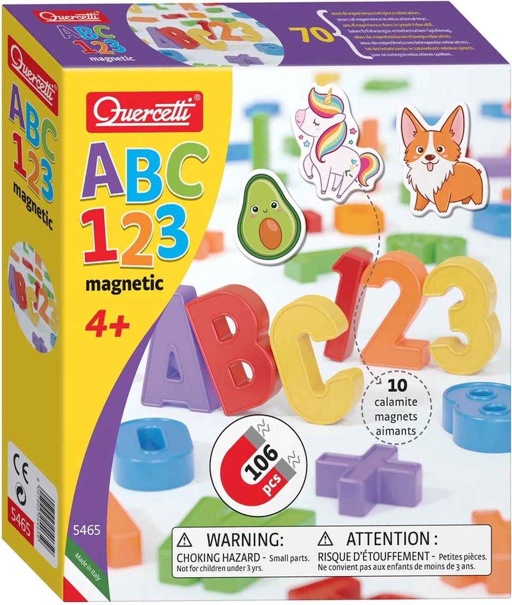 Quercetti Magneet Cijfers en Letters + 10 Figuren 106-delig — afbeelding 7