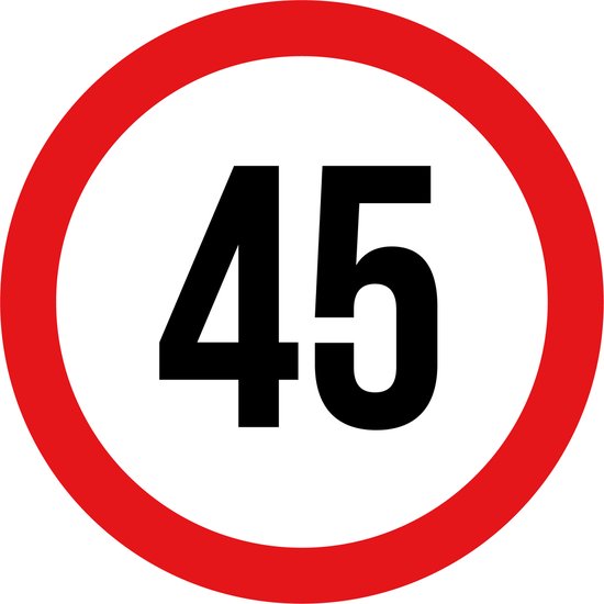 10 stickers van 10 cm | Max snelheid 45 KM Sticker | Weersbestendig | Vinyl