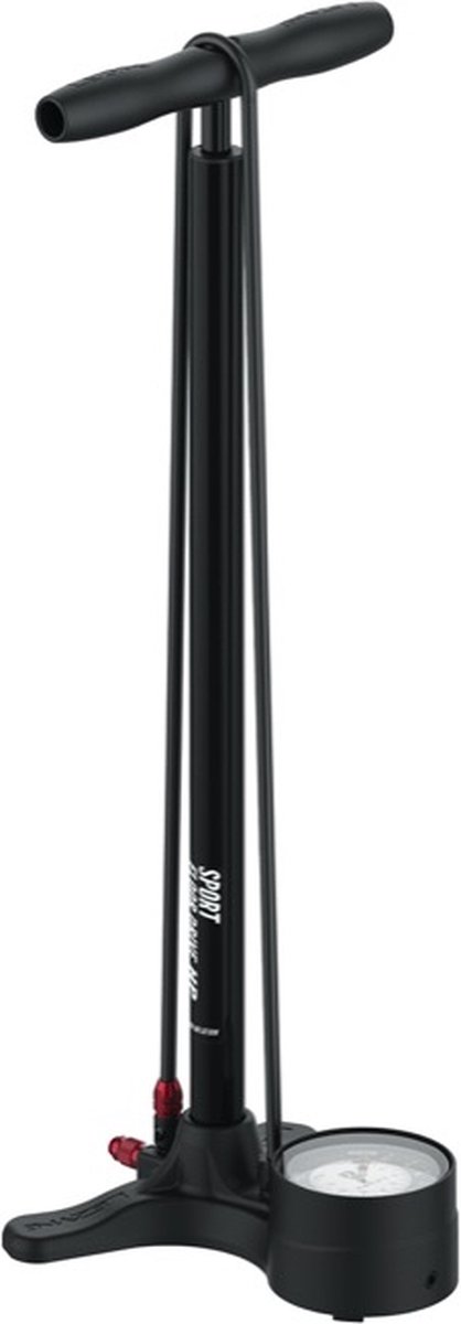 Lezyne Sport Floor Drive 3.5 Luchtpomp - Hoge druk fietspomp - Fietspomp met analoge drukmeter - Presta en Schrader ventielen - Aluminium - Zwart