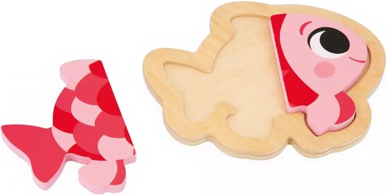 Janod - Puzzel Huisdieren - Houten Puzzelset Met 4 Puzzels, Variërend Van 2 Tot 5 Stukjes - Perfect Voor Het Ontwikkelen Van De Fijne Motoriek En Coördinatie! - Geschikt Vanaf 18 Maanden van Janod — afbeelding 3