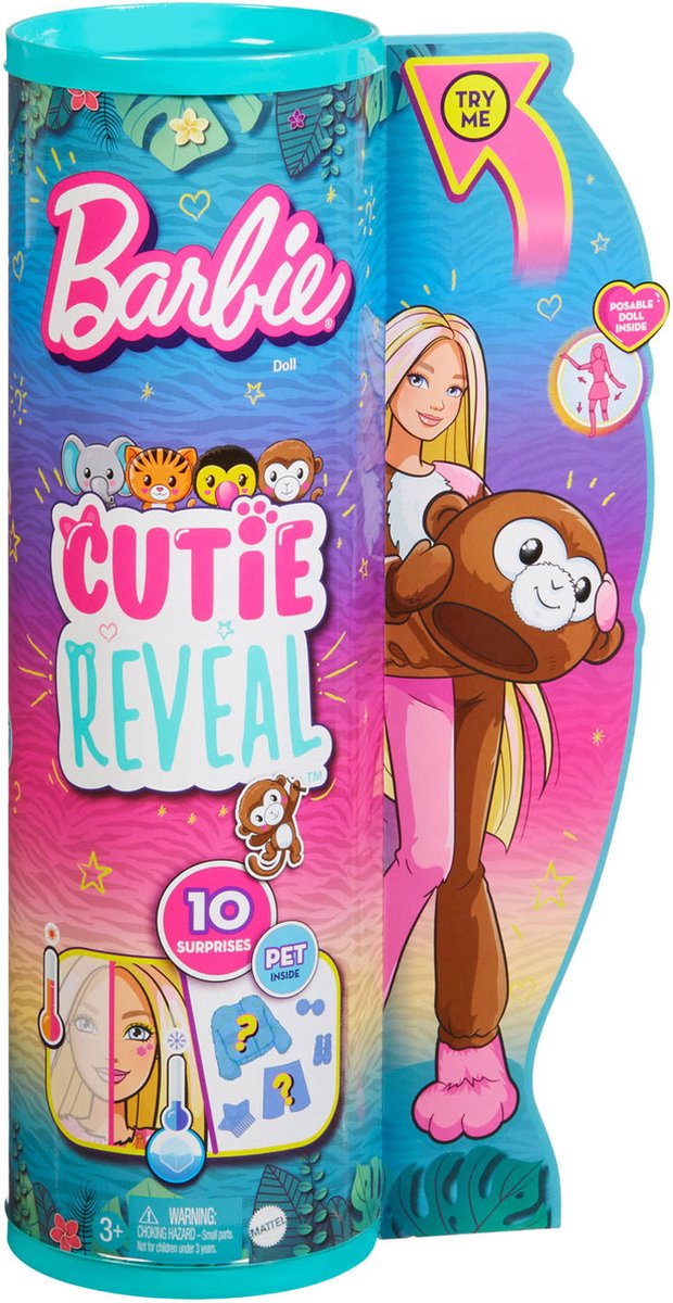 Barbie Cutie Reveal Jungle - Barbiepop - Aap met verrassingsaccessoires — afbeelding 6