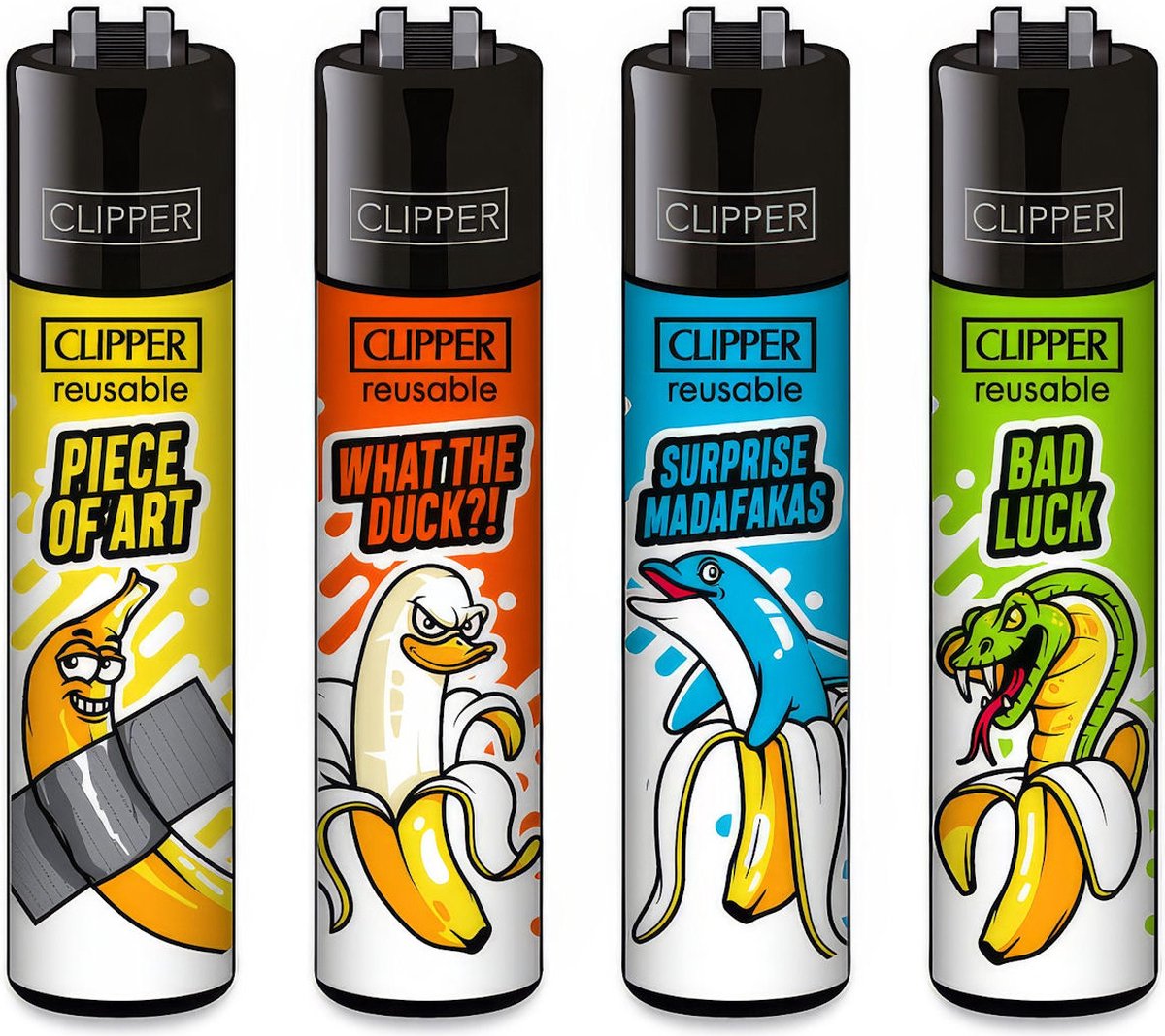 Goedkoopste Clipper Classic Large Aanstekers Bananas (4 Stuks
