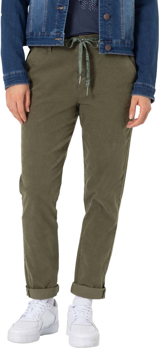 TIMEZONE Dames Chino Broek REGULAR RYLEIGHTZ 7/8 regular/straight Groen W 26 Volwassenen