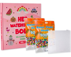 Alternatief voor Aquabeads™ startersets beginnerskoffer – Het waterkralen boek - XL grootverpakking - 2000 stuks in 12 verschillende kleuren - onderplaat/bord – Geschikt voor: aquabeads navulling en onderplaat – Sinterklaas– en kerstcadeau