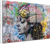 Hersenen glas schilderijen - Anatomie schilderij - Schilderijen glas Graffiti - Landelijk schilderij - Acrylglas - Schilderijen & posters acrylglas 120x80 cm