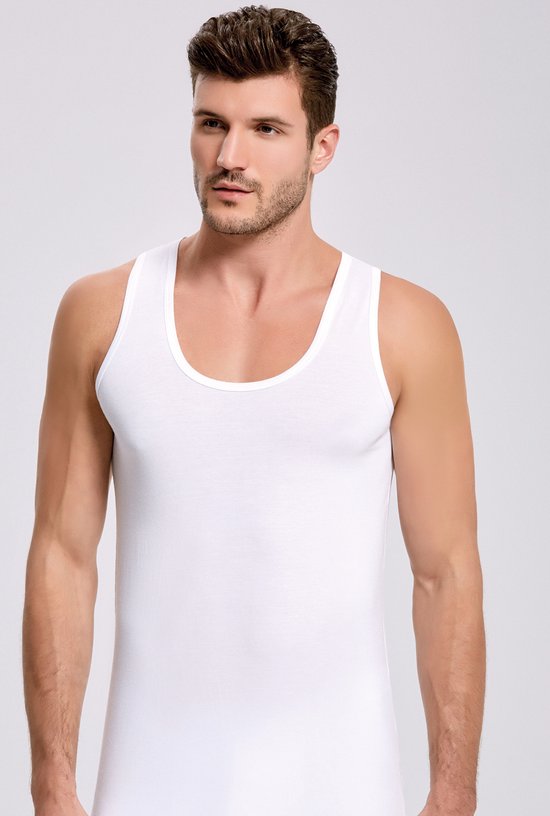 ilke - Maillot de Corps Homme Bamboe - Singlet - Wit- Taille XL