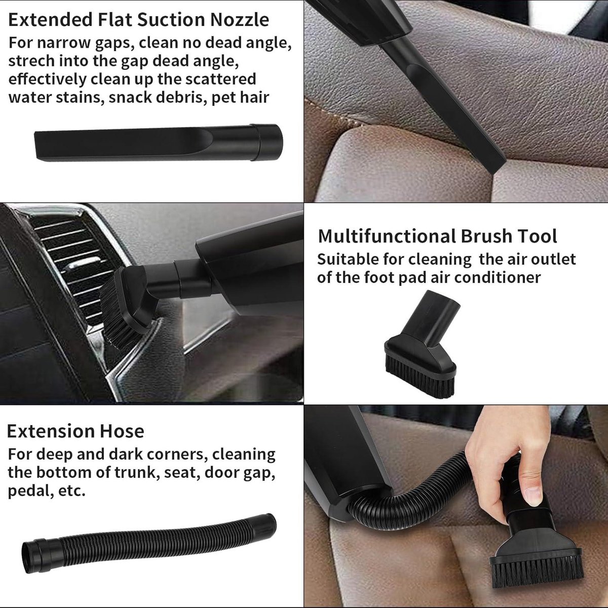 Draagbare Handstofzuiger 7000 Pa Krachtige Kruimeldief - afbeelding 3