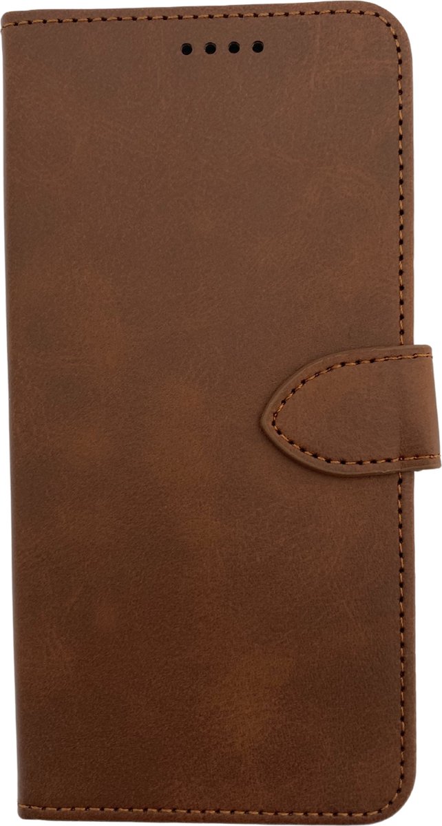 Smartphonehoes - telefoonhoesje met pasjeshouder - geschikt voor iPhone 14 - bruin - bookcase