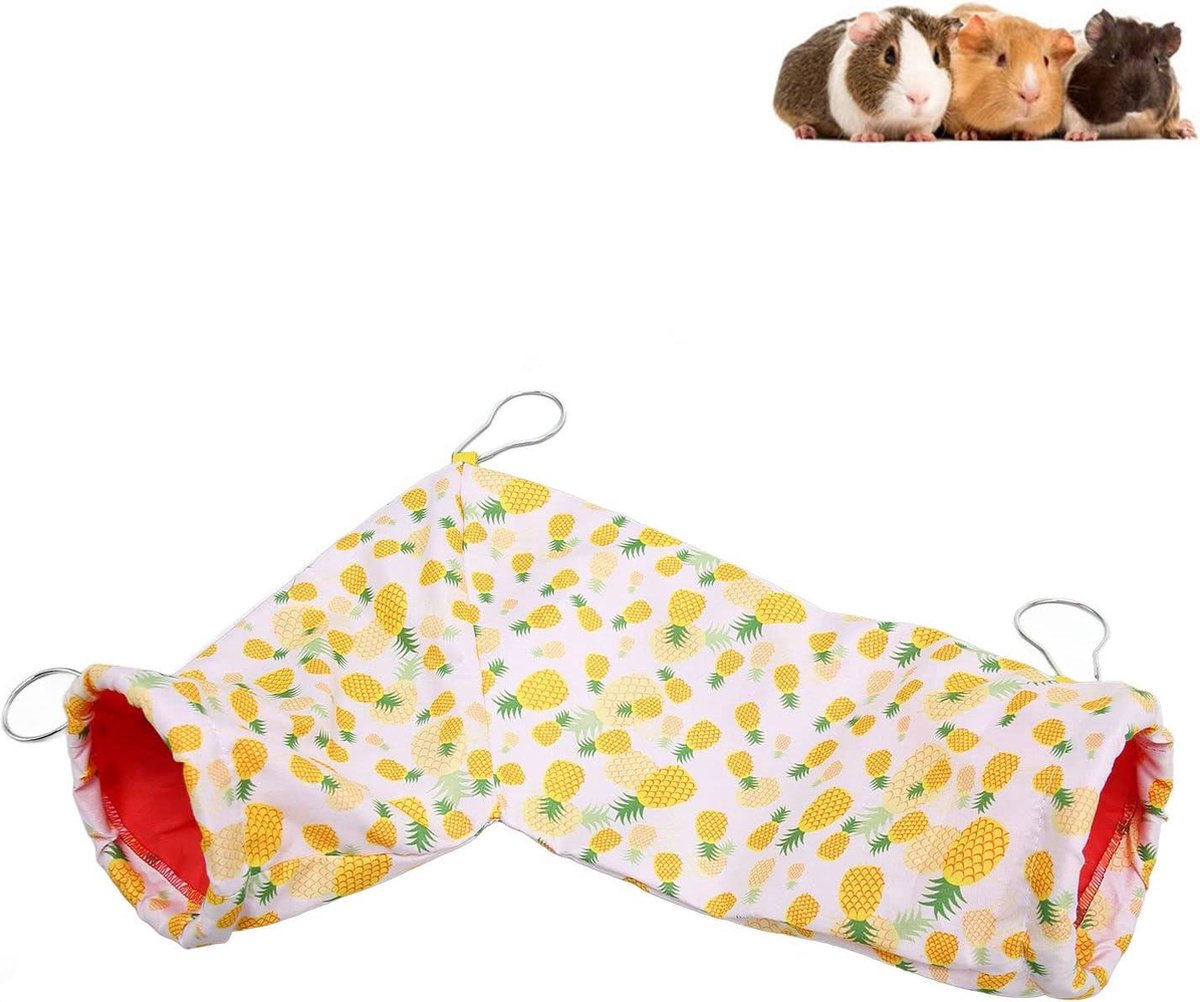 Cavia Speelgoed Rat Corner Tunnel Kooi Accessoires – Tube Verstopplek Bed Hangmat – Gele Ananas