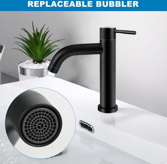 Plstod Koudwaterkraan gasten wc koudwaterkraan roestvrij staal 304 kraan badkamer specifiek koud water kraan met 60 cm verbindingsslang badkamer keuken wastafel kraan