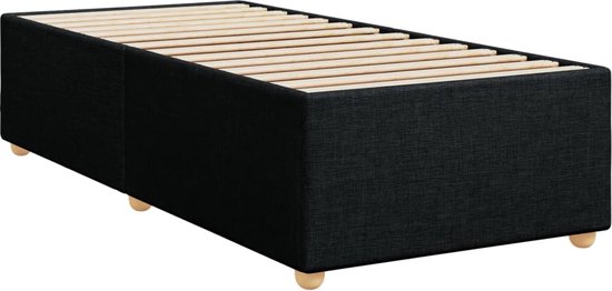 vidaXL - Boxspring - met - matras - stof - zwart - 100x200 - cm