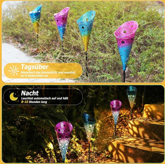 Metal Solar Lights Outdoor Set of 2 IP65 Waterproof Solar Lights for Outdoor Garden, JOYCREATOR Warm White Oriental LED Solar Garden Lights Patio Balcony Vintage Decoration Set of 2 Metal Solar Lights Outdoor Set of 2 IP65 Waterproof Solar Lights for Outdoor Garden, JOYCREATOR Warm White Oriental LED Solar Garden Lights Patio Balcony Vintage Decoration Set of 2