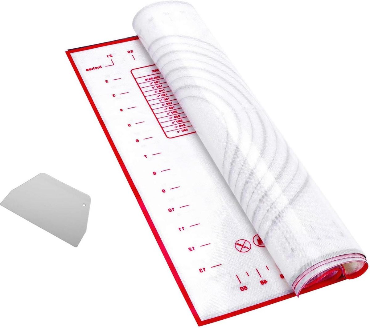 Siliconen Gebak Mat Extra Dikke Rode Niet Stick Bakmat Met Meting Fondant Mat Deeg Rolling Mat 40 * 50Cm