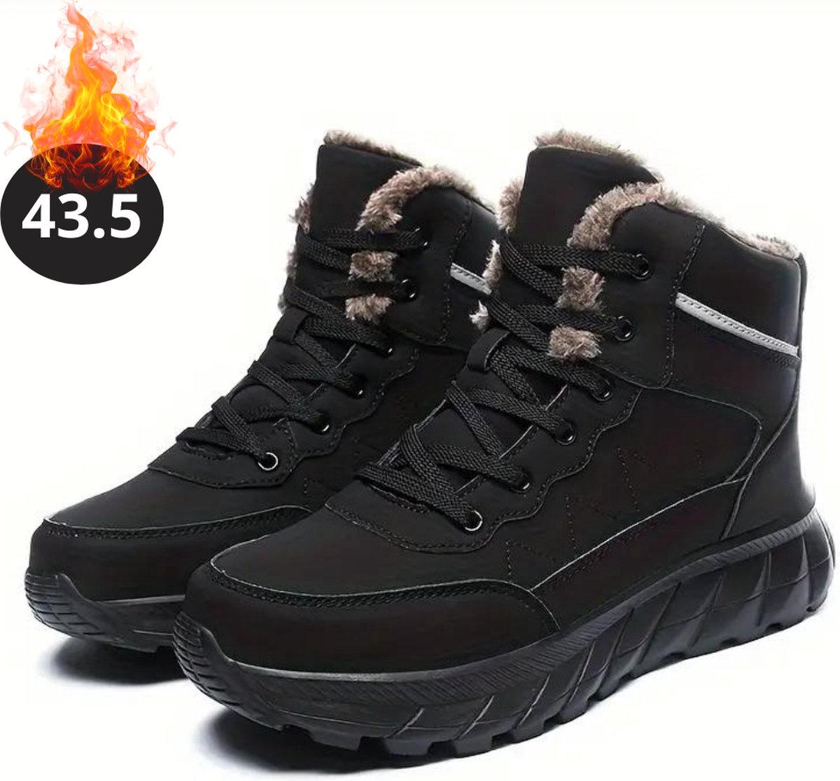 Bovista Snowboots Sneeuwschoenen Sneeuwboots Heren Wintersport Ski Skischoenen – 43.5 Buiten Antislip Zwart