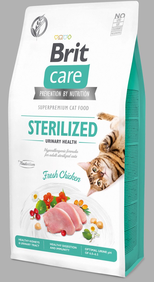 Brit Care Sterilized Urinary Health Kip - Kattenvoer - 7 kg