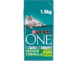 PURINA® ONE Indoor Rijk aan Kalkoen & Volkoren Granen brokjes 1,5 kg