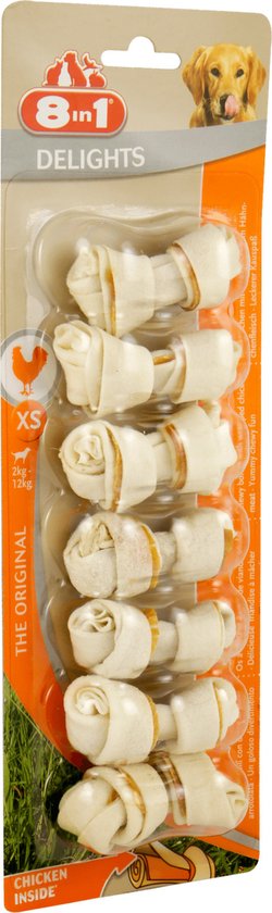 8in1 Delights - Kip - Hondensnack - XS - 7 St
