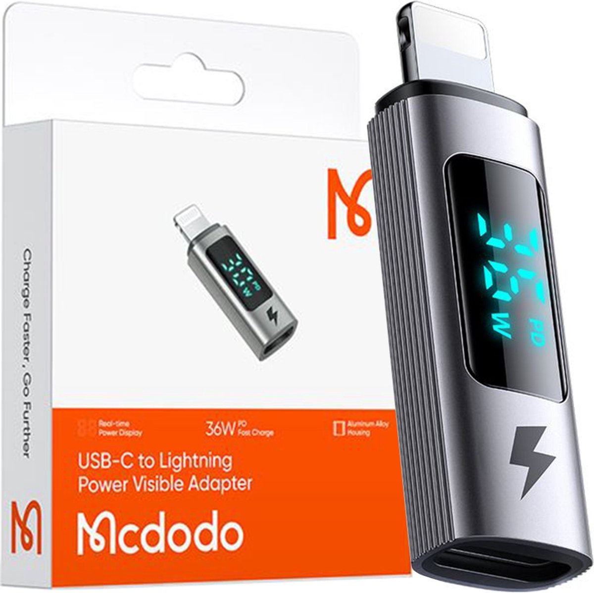 Mcdodo® Adapter iPhone naar Usb c - Kabel - Voor Lightning - 36W