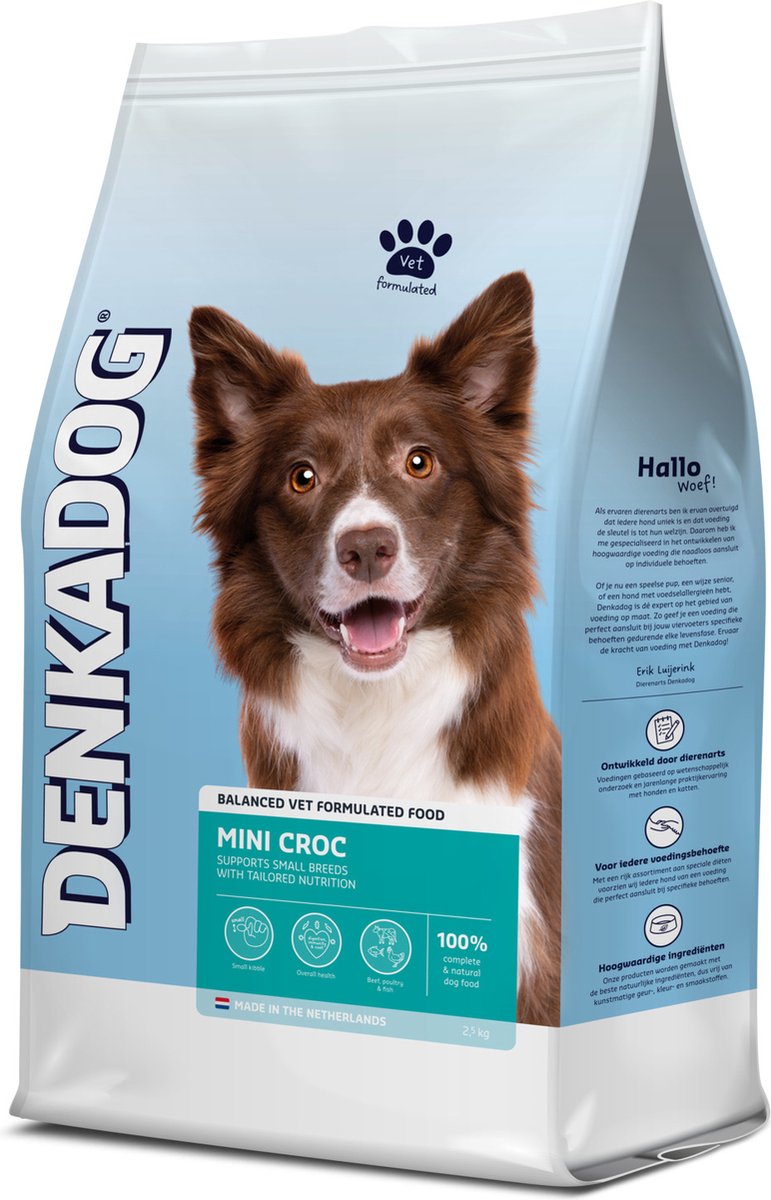 Denkadog Denkadog Mini Croc - Hondenvoer - Rund Kip 2.5 kg