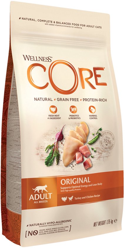 Wellness Core Grain Free Cat Original Kalkoen & Kip - Kattenvoer - 1.75 kg