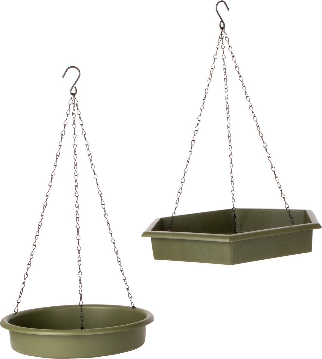 Wildbird Hangende Voer- En Waterschaal Set - Vogel - Voerbak- Drinkbak - Groen