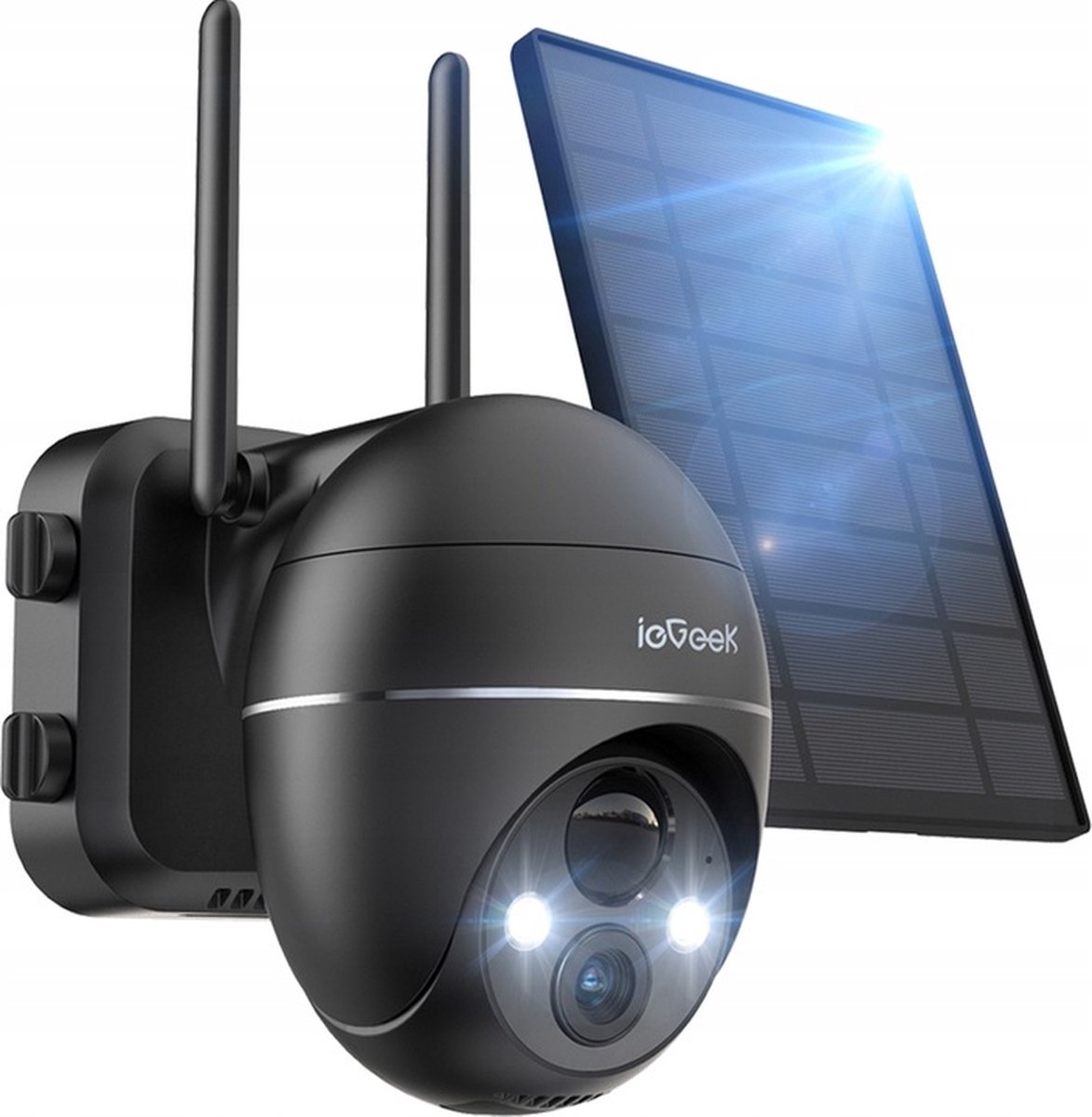 ieGeek Bewakingscamera voor buiten, accu, 2K camera, bewaking buiten, zonne-energie, 360° WLAN-camera, outdoor, draadloze buitencamera met gekleurd nachtzicht en PIR-persoonsherkenning, alarm
